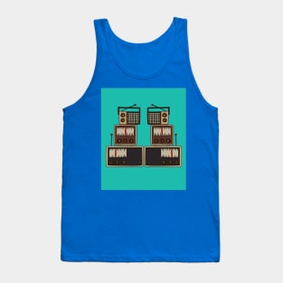 Old Colorful Stylish Retro Music Radios Tank Top